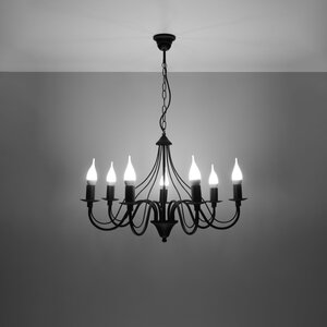 Sollux Lighting Kronleuchter MINERWA 7 schwarz