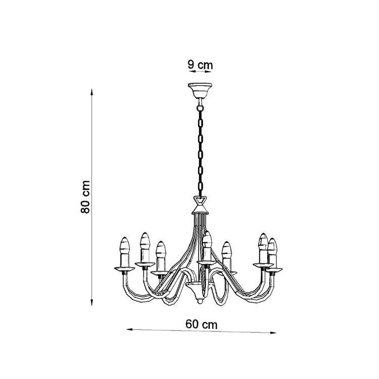 Sollux Lighting Kroonluchter MINERWA 7 zwart