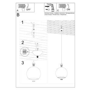 Sollux Lighting Hanglamp BALL grafiet