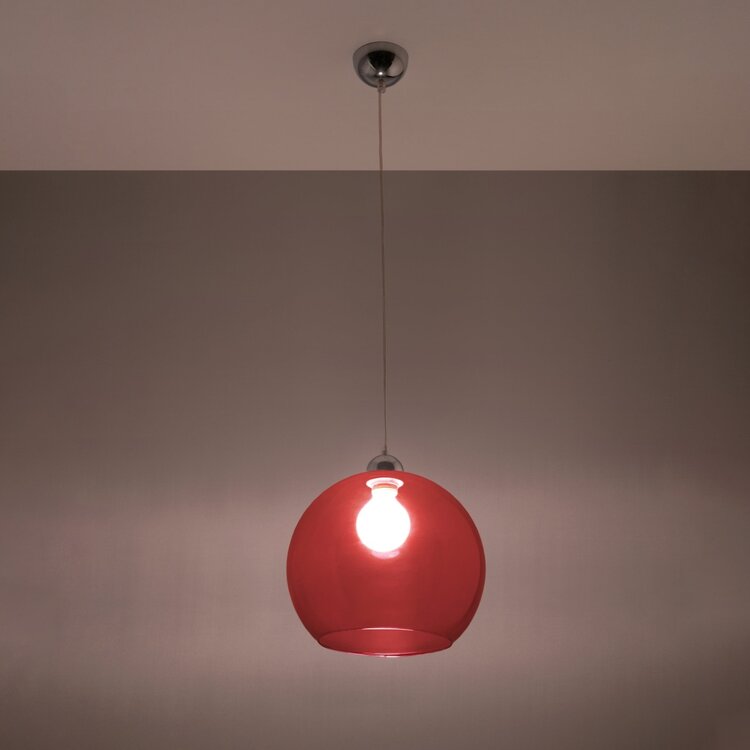 Sollux Lighting Hanglamp BALL rood