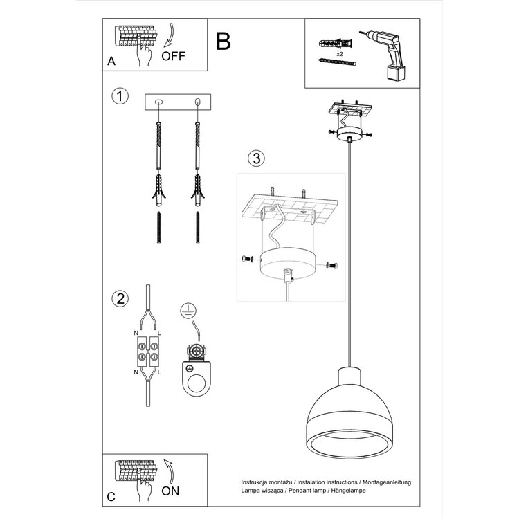 Sollux Lighting Hanglamp DAMASO