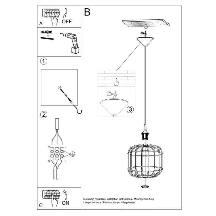 Sollux Lighting Pendant lamp CELTA white