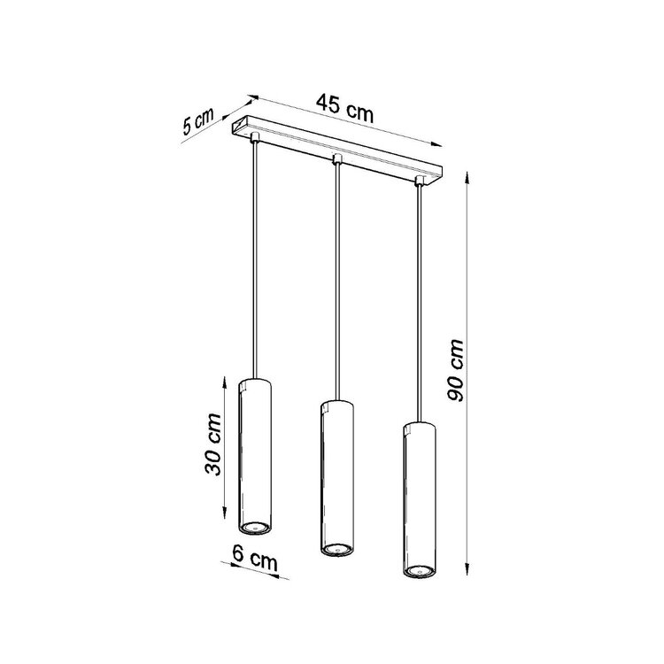 Sollux Lighting Hängeleuchte LAGOS 3L weiß