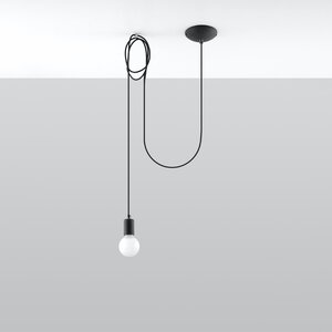 Sollux Lighting Pendant lamp EDISON 1 black