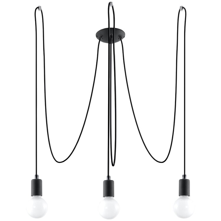 Sollux Lighting Chandelier EDISON 3 black