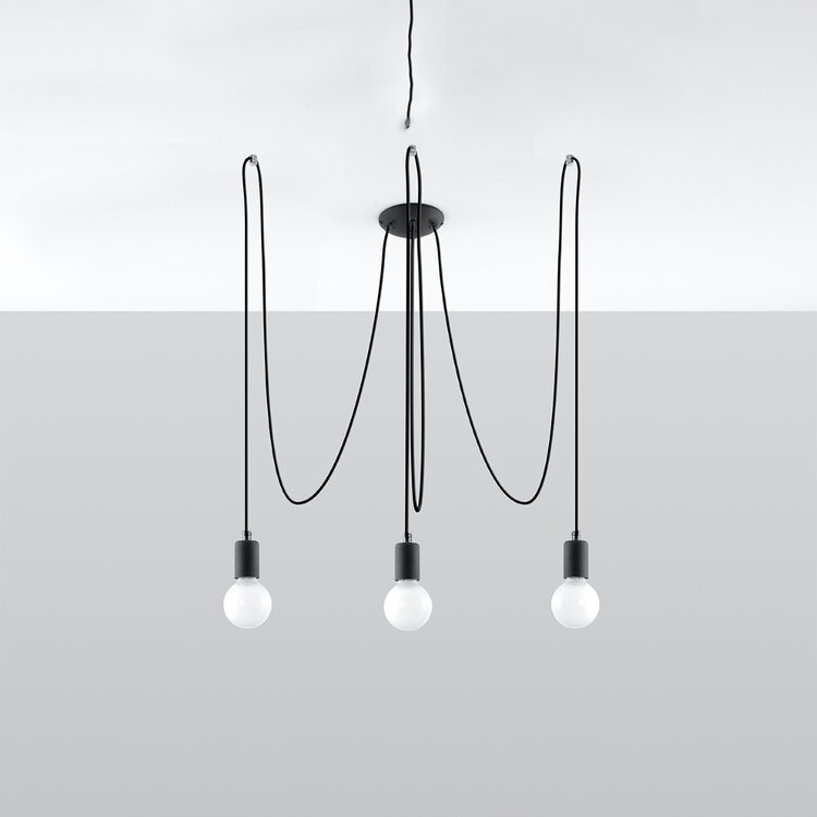 Sollux Lighting Chandelier EDISON 3 black