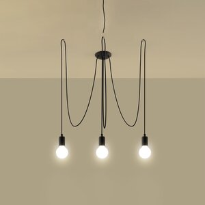 Sollux Lighting Chandelier EDISON 3 black