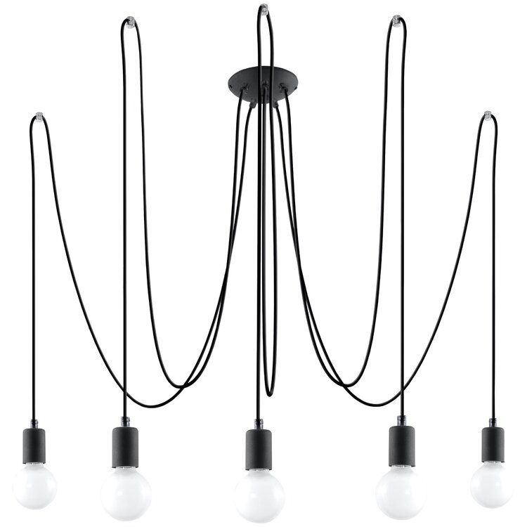 Sollux Lighting Kronleuchter EDISON 5 schwarz