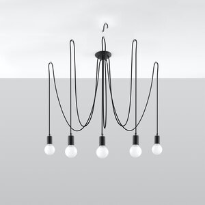 Sollux Lighting Chandelier EDISON 5 black