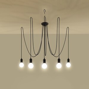 Sollux Lighting Kronleuchter EDISON 5 schwarz