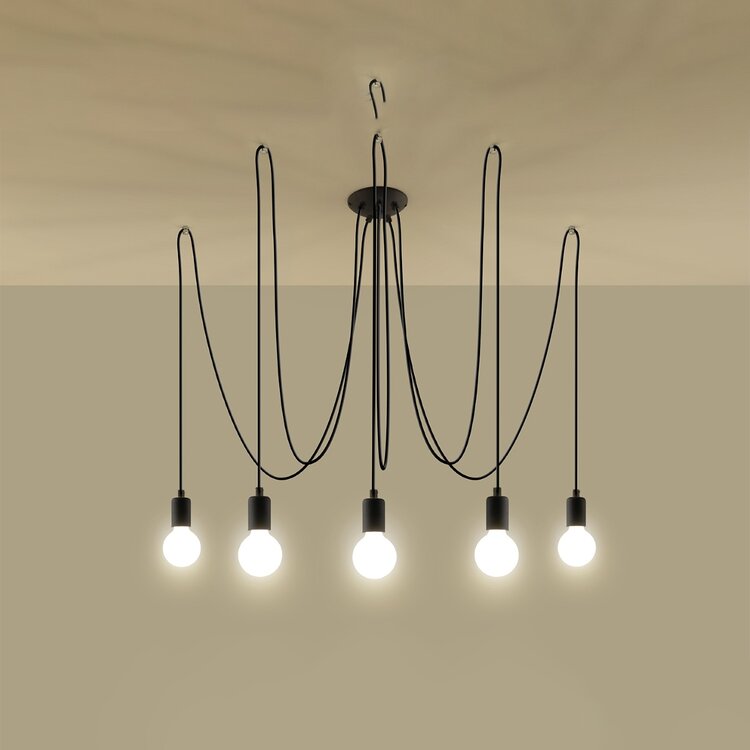 Sollux Lighting Chandelier EDISON 5 black