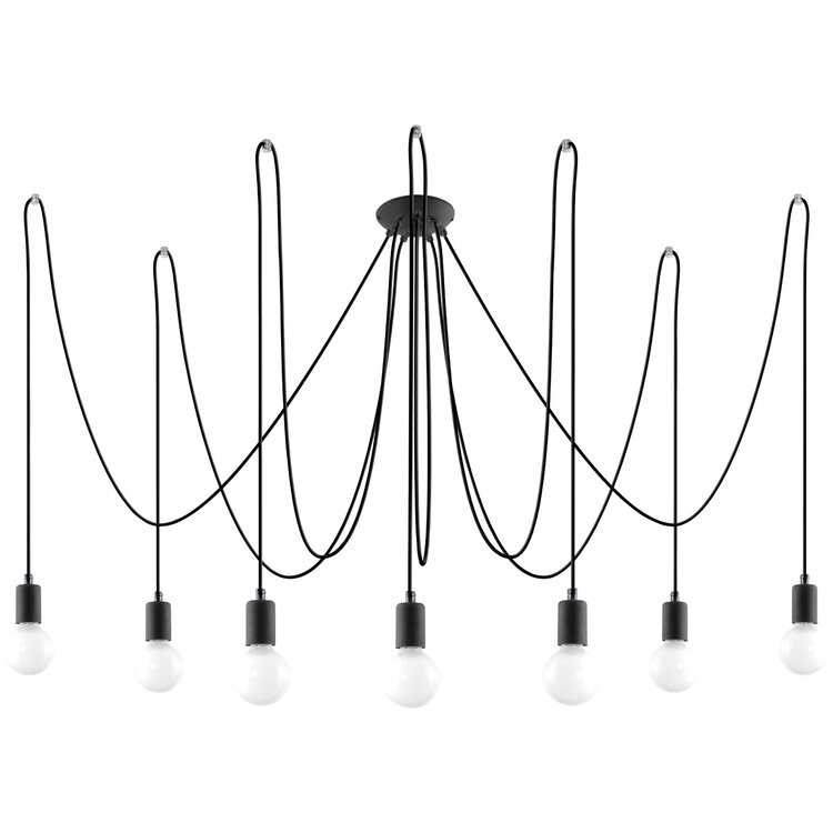 Sollux Lighting Chandelier EDISON 7 black