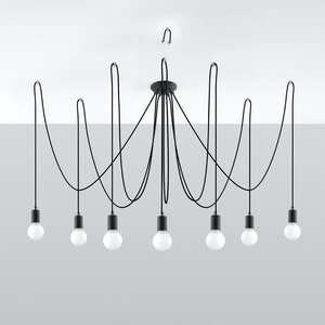 Sollux Lighting Chandelier EDISON 7 black