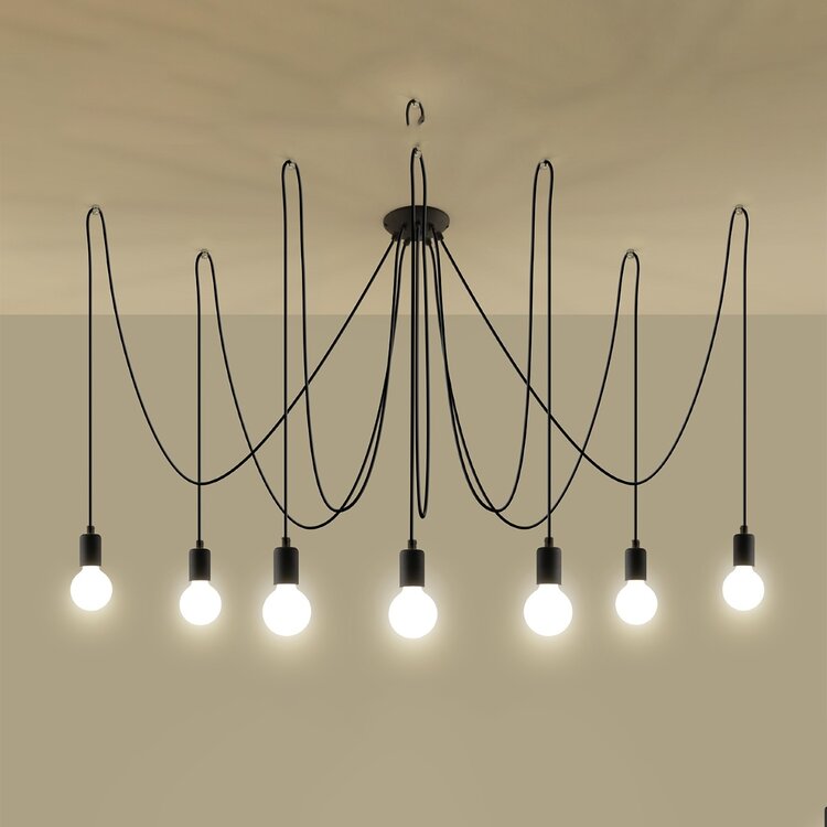 Sollux Lighting Chandelier EDISON 7 black