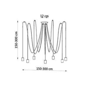 Sollux Lighting Kroonluchter EDISON 7 zwart