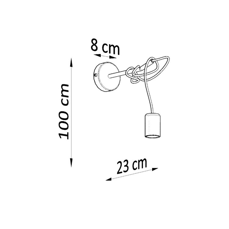 Sollux Lighting Wandlamp EDISON zwart