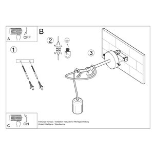 Sollux Lighting Wandlamp EDISON zwart