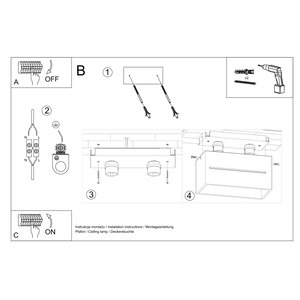 Sollux Lighting Deckenleuchte LOBO 2 grau