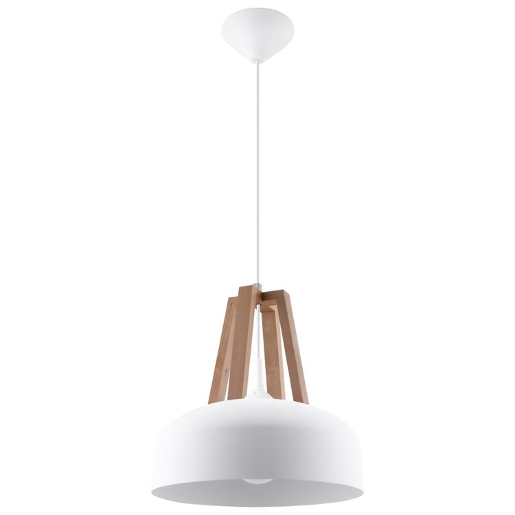 Sollux Lighting Hanglamp CASCO wit/natuurlijk hout