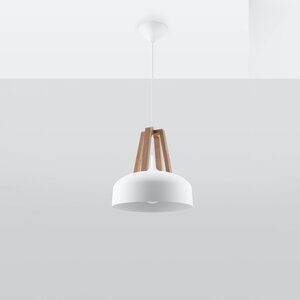 Sollux Lighting Hanglamp CASCO wit/natuurlijk hout