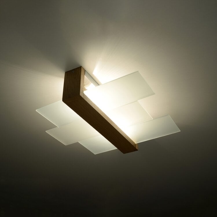 Sollux Lighting Plafondlamp FENIKS 2 naturel hout