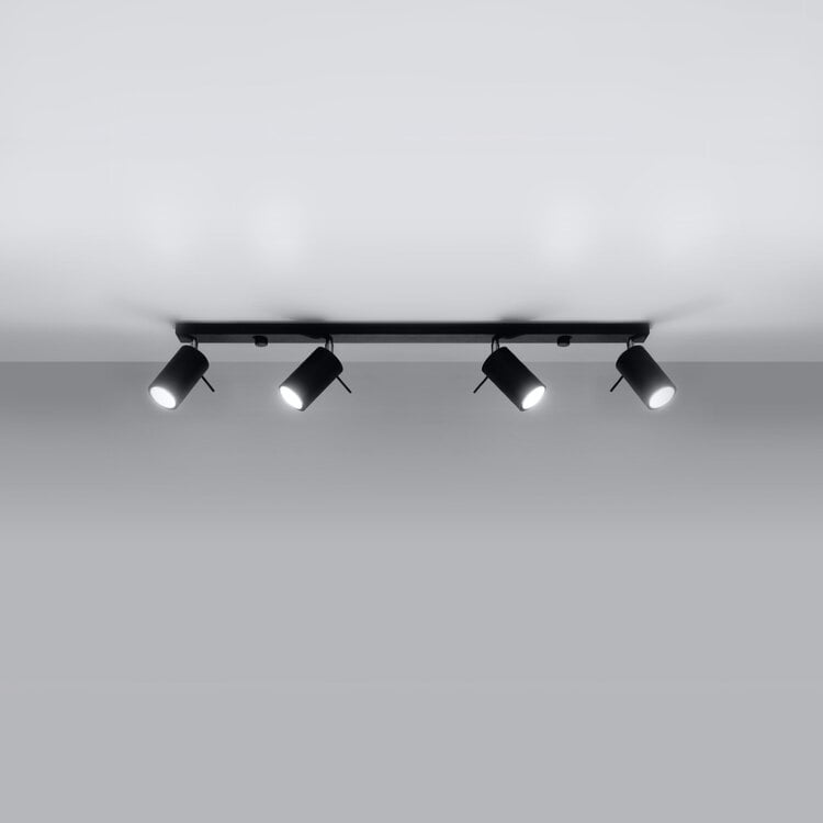 Sollux Lighting Deckenleuchte RING 4L schwarz