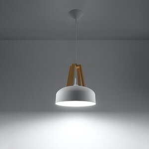Sollux Lighting Hanglamp CASCO wit/natuurlijk hout