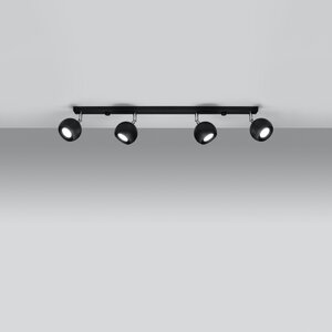 Sollux Lighting Deckenleuchte OCULARE 4L schwarz