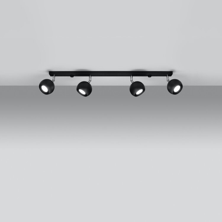 Sollux Lighting Plafondlamp OCULARE 4L zwart