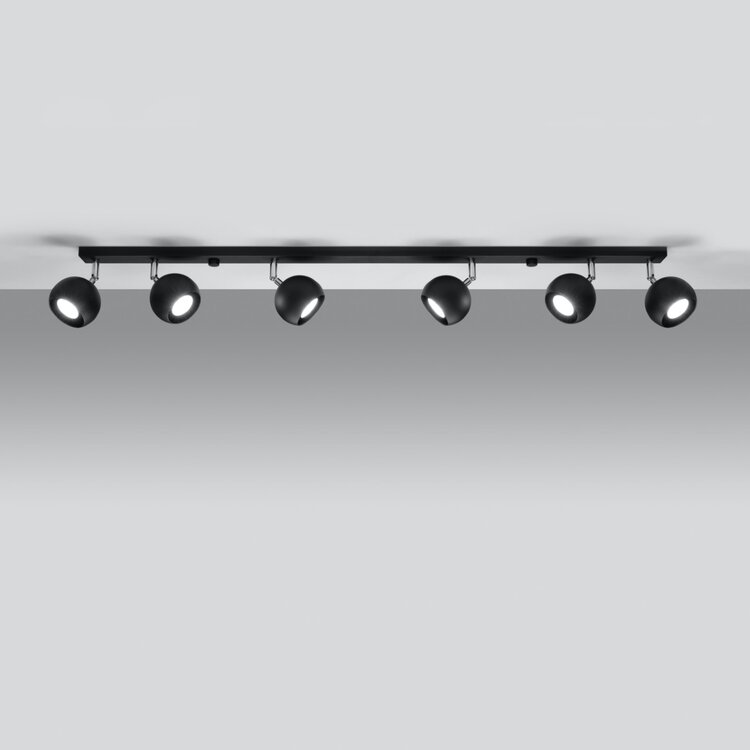 Sollux Lighting Deckenleuchte OCULARE 6L schwarz