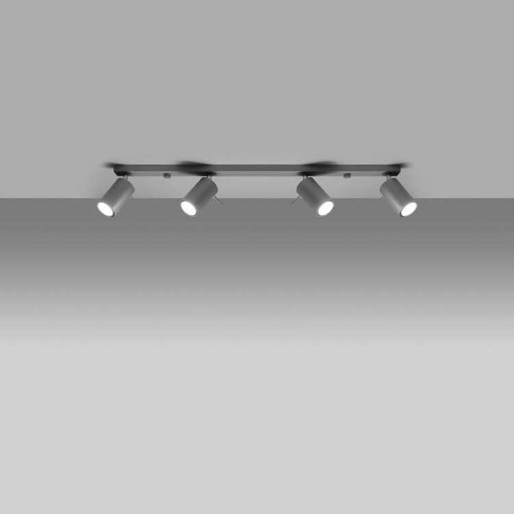 Sollux Lighting Deckenleuchte RING 4L grau