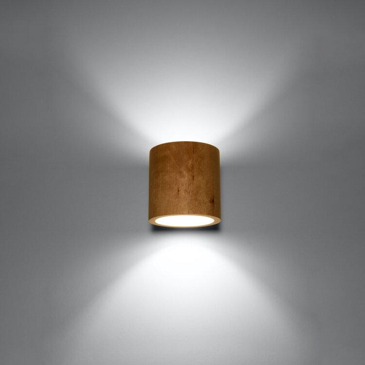 Sollux Lighting Wandlamp ORBIS naturel hout