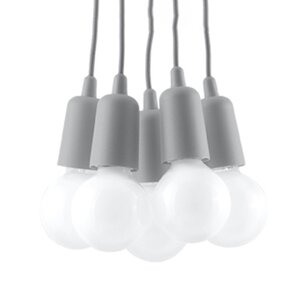 Sollux Lighting Pendant lamp DIEGO 5 grey
