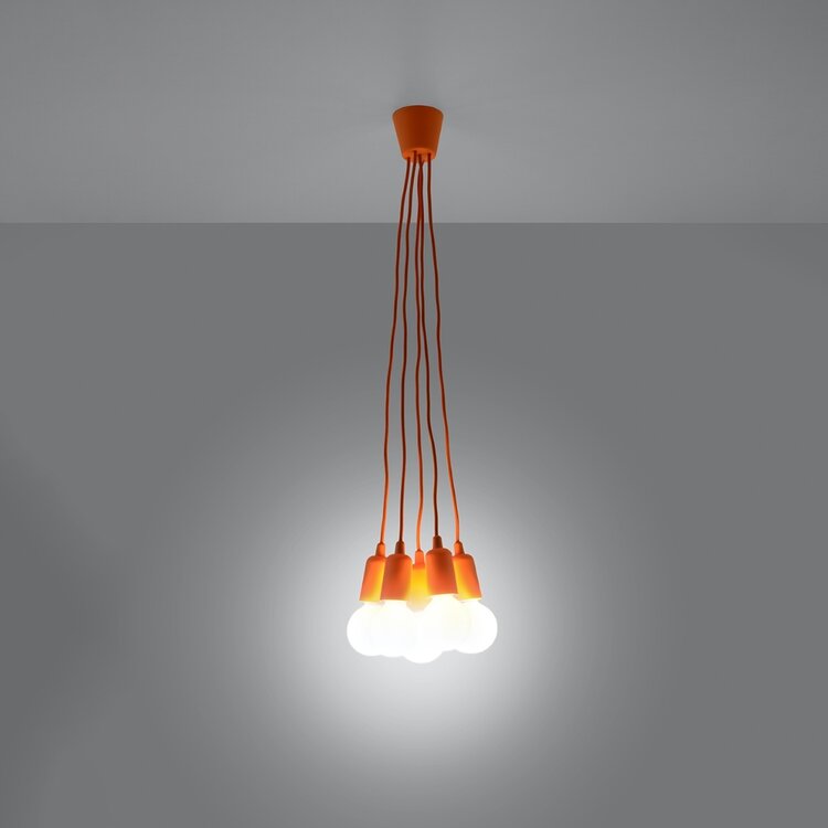 Sollux Lighting Hanglamp DIEGO 5 oranje