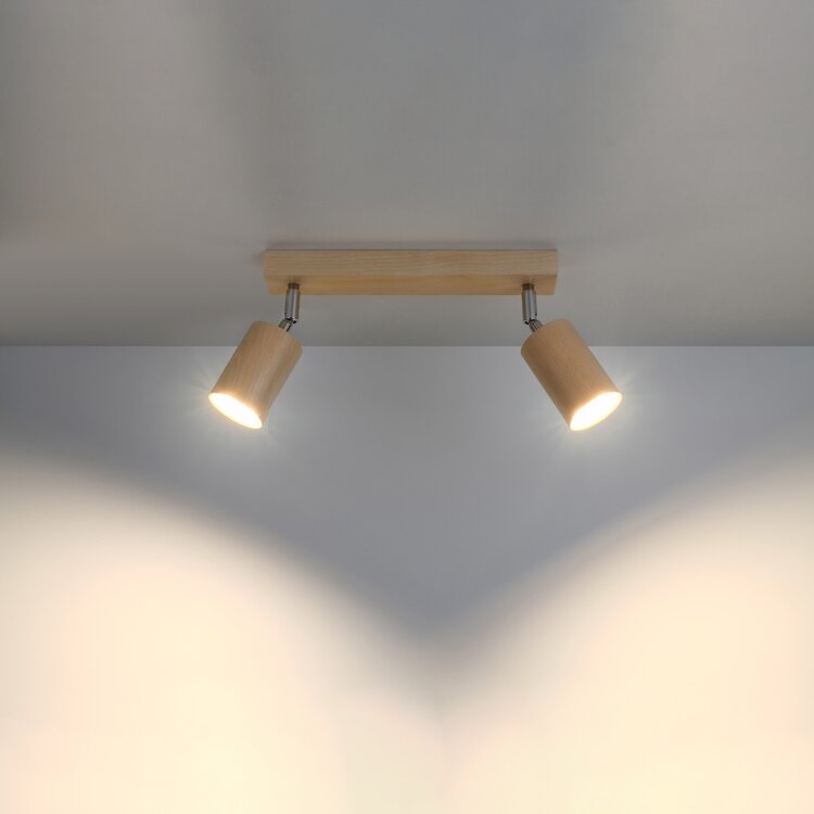Sollux Lighting Plafondlamp BERG 2 naturel hout