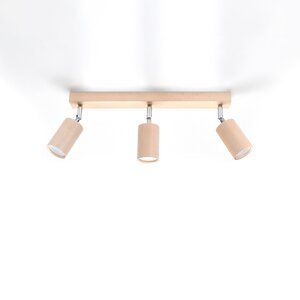 Sollux Lighting Plafondlamp BERG 3 naturel hout