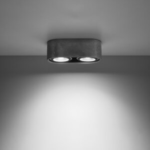 Sollux Lighting Ceiling lamp BASIC 2 concrete