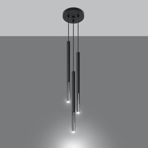 Sollux Lighting Pendant lamp MOZAICA 3P black/chrome