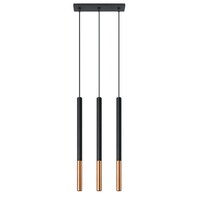 Hängeleuchte MOZAICA 3L schwarz/kupfer