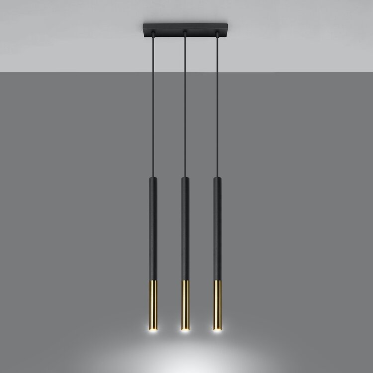 Sollux Lighting Pendant lamp MOZAICA 3L black/golden