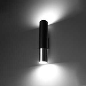 Sollux Lighting Wandlamp LOOPEZ zwart/chroom