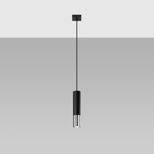 Sollux Lighting Hängeleuchte LOOPEZ 1 schwarz/chrom