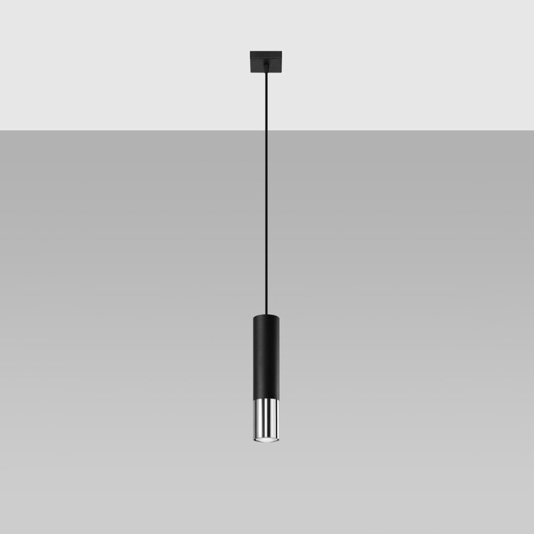 Sollux Lighting Hanglamp LOOPEZ 1 zwart/chroom