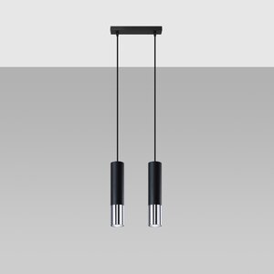 Sollux Lighting Hängeleuchte LOOPEZ 2 schwarz/chrom