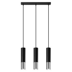 Sollux Lighting Hängeleuchte LOOPEZ 3L schwarz/chrom