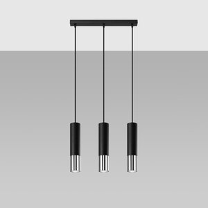Sollux Lighting Pendant lamp LOOPEZ 3L black/chrome