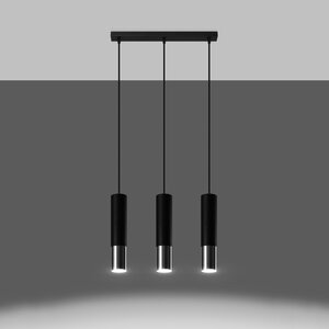 Sollux Lighting Pendant lamp LOOPEZ 3L black/chrome