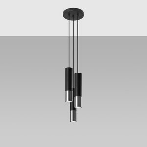 Sollux Lighting Pendant lamp LOOPEZ 3P black/chrome