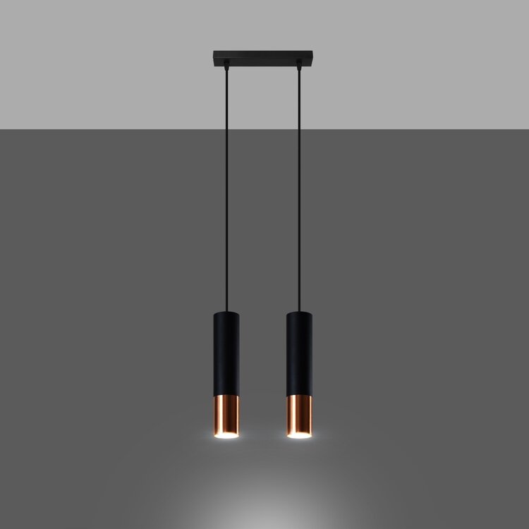 Sollux Lighting Pendant lamp LOOPEZ 2 black/copper