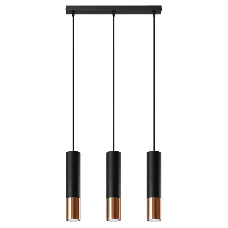 Sollux Lighting Pendant lamp LOOPEZ 3L black/copper